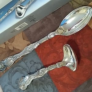 Silver Plated Turkey design spoon and ladle set